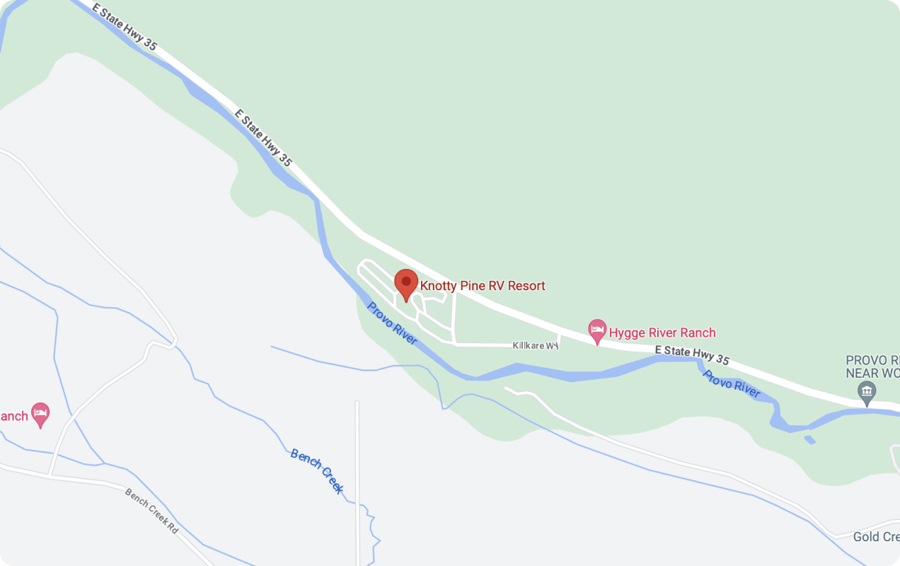 Roam Knotty Pine RV camp, Uinta google map location